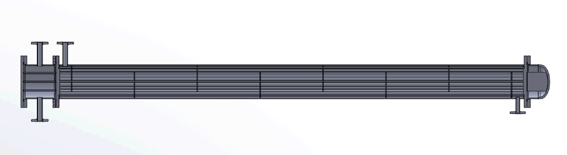 管壳式换热器。直径8英寸，6个通道
